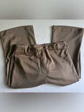 Brown Trousers with gold belt